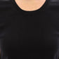 Elegant Black Cotton Crew-neck Tee