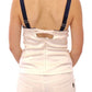 White Sailor Motif Stretch Tank Top