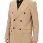 Elegant Beige Formal Wool Coat