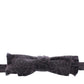 Elegant Black Paisley Silk-Wool Blend Bow Tie