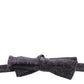 Elegant Black Paisley Silk-Wool Blend Bow Tie