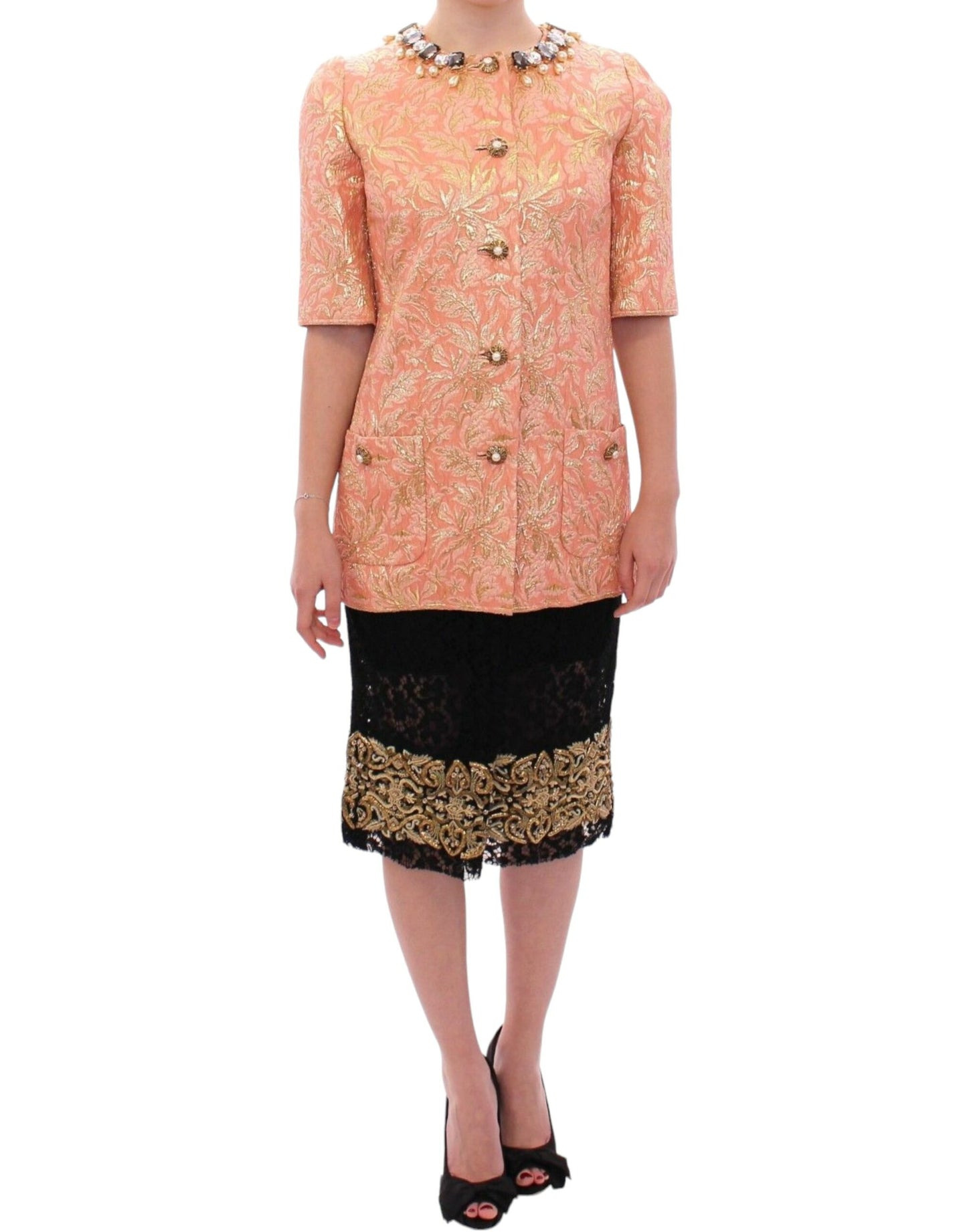 Exclusive Crystal Brocade Coat Jacket