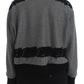 Elegant Gray Cashmere Blend Lace Sweater