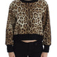 Elegant Leopard Print Short Sweater Top