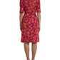 Vibrant Floral Silk Charmeuse Dress