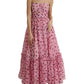 Chic A-Line Strapless Silk Dress in Pink