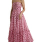 Chic A-Line Strapless Silk Dress in Pink