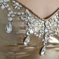 Elegant Metallic Gold Sheath Dress with Crystals