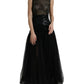 Elegant Black Sequined Evening Dress