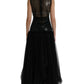 Elegant Black Sequined Evening Dress