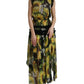 Elegant Sunflower Silk Maxi Dress