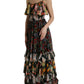 Vibrant Silk Floral Maxi Dress