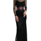 Floral Embroidery Tulle Long Evening Dress