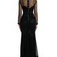 Floral Embroidery Tulle Long Evening Dress