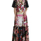 Elegant Floral Silk Maxi Dress