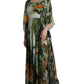 Elegant Jungle Print Maxi Silk Dress