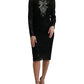 Elegant Crystal-Embellished Sheath Dress