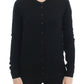 Elegant Black Wool Cardigan Sweater