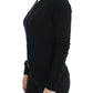 Elegant Black Wool Cardigan Sweater