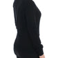 Elegant Black Wool Cardigan Sweater