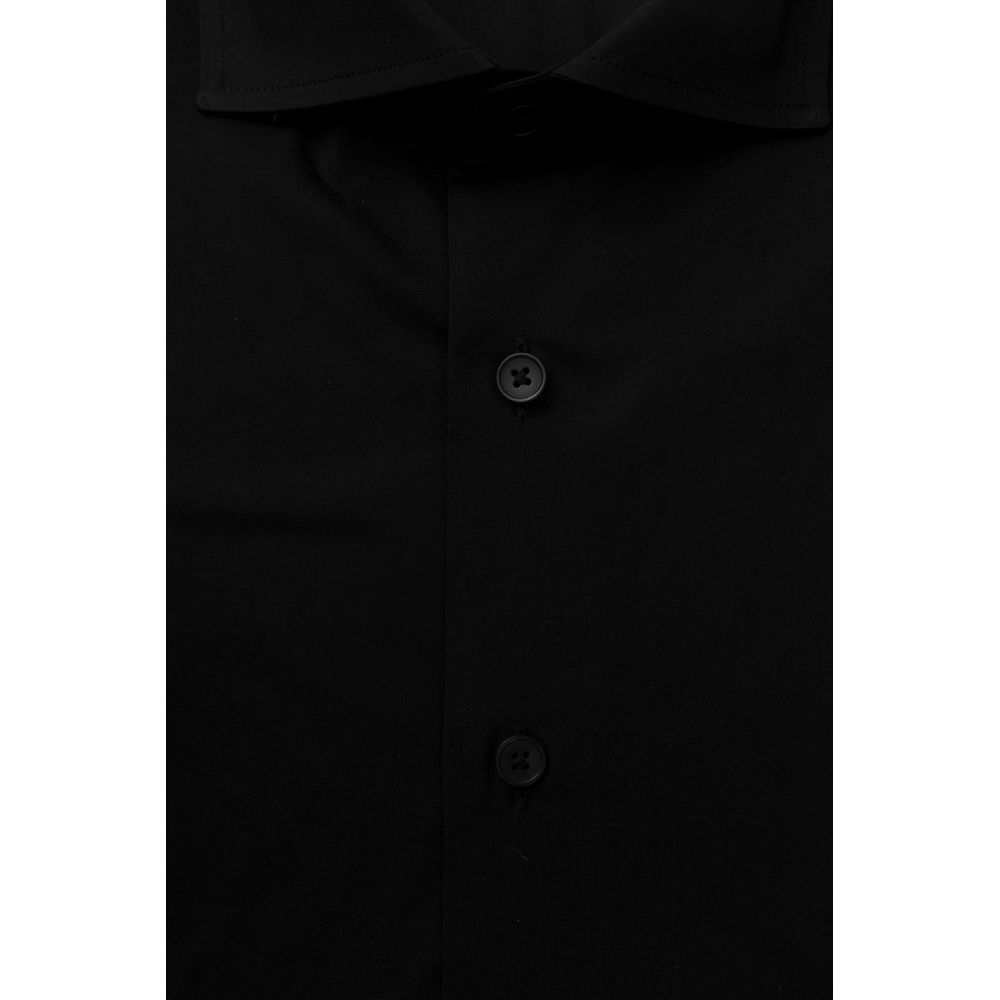 Black Cotton Men Shirt