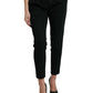 Elegant High-Waist Tapered Cropped Pants