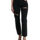 Elegant High-Waist Black Stretch Jeans