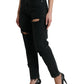 Elegant High-Waist Black Stretch Jeans