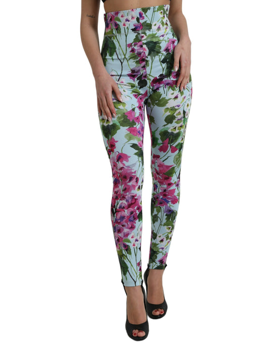 Elegant Floral High-Rise Leggings Pants