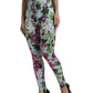 Elegant Floral High-Rise Leggings Pants