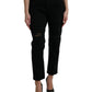 Elegant High Waist Black Stretch Jeans