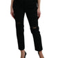 Elegant High Waist Black Stretch Jeans