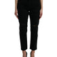 Elegant High Waist Black Stretch Jeans