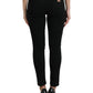 Chic Black Mid-Waist Stretch Jeans