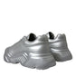 Elegant Silver Calfskin Leather Sneakers