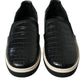 Elegant Crocodile Leather Low-Top Sneakers