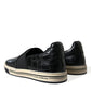 Elegant Crocodile Leather Low-Top Sneakers