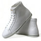 Elegant White Leather High Top Sneakers