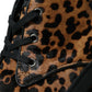 Elegant Leopard Print Mid-Top Sneakers