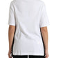 Elegant White Lace-Up Cotton Tee