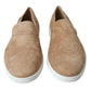 Elegant Beige Leather Loafers