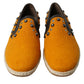 Exclusive Orange Canvas Loafers with Studs