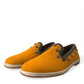 Exclusive Orange Canvas Loafers with Studs