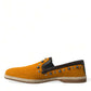 Exclusive Orange Canvas Loafers with Studs