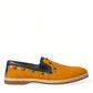 Exclusive Orange Canvas Loafers with Studs