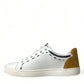 Sleek White Low Top Leather Sneakers