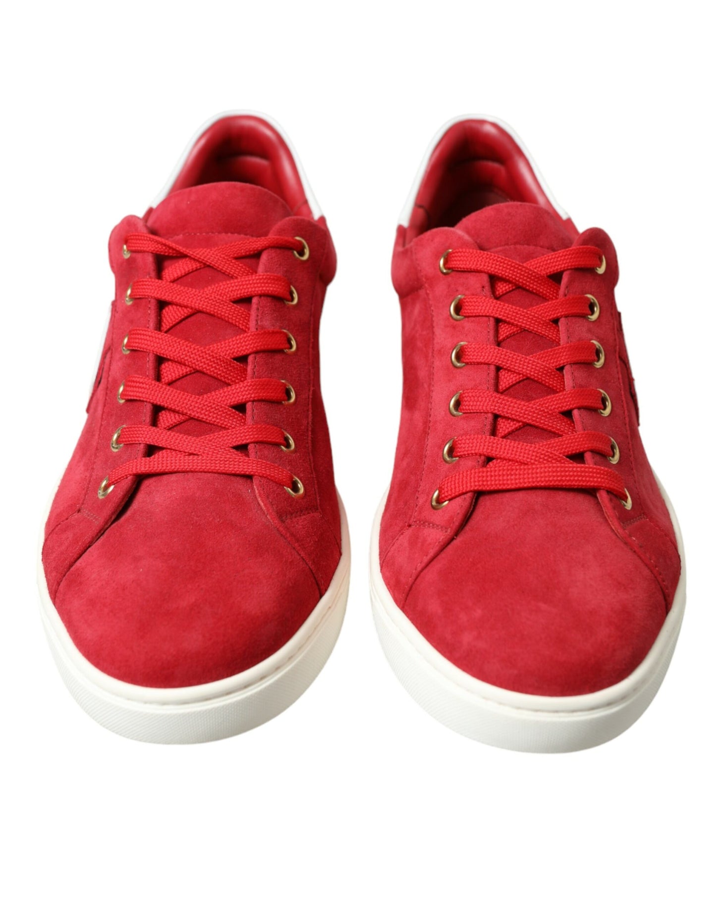 Elegant Red & White Low Top Sneakers