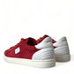 Elegant Red & White Low Top Sneakers