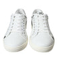 Elegant White Calfskin Leather Sneakers