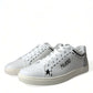 Elegant White Calfskin Leather Sneakers